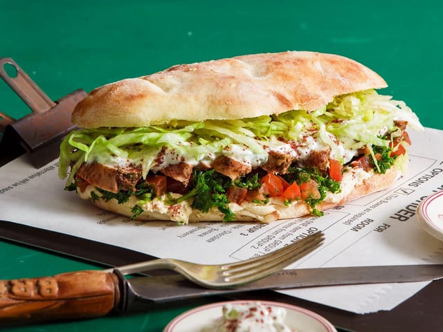Grilled Chicken Kebab Sandwich.