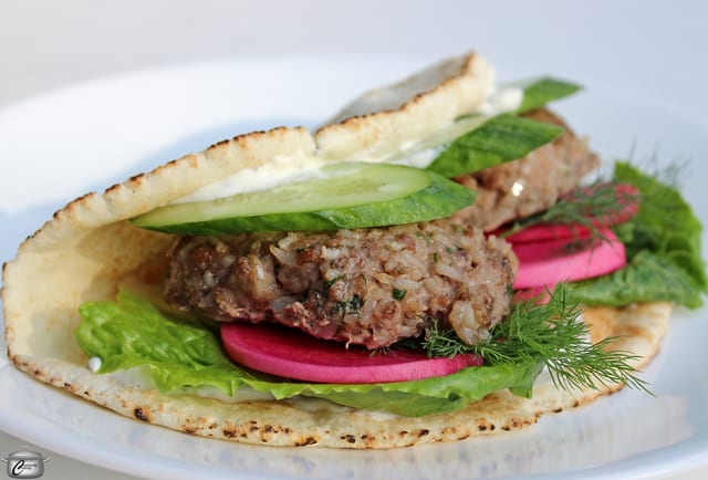 Turkish Meatball (Kofte) Sandwich.