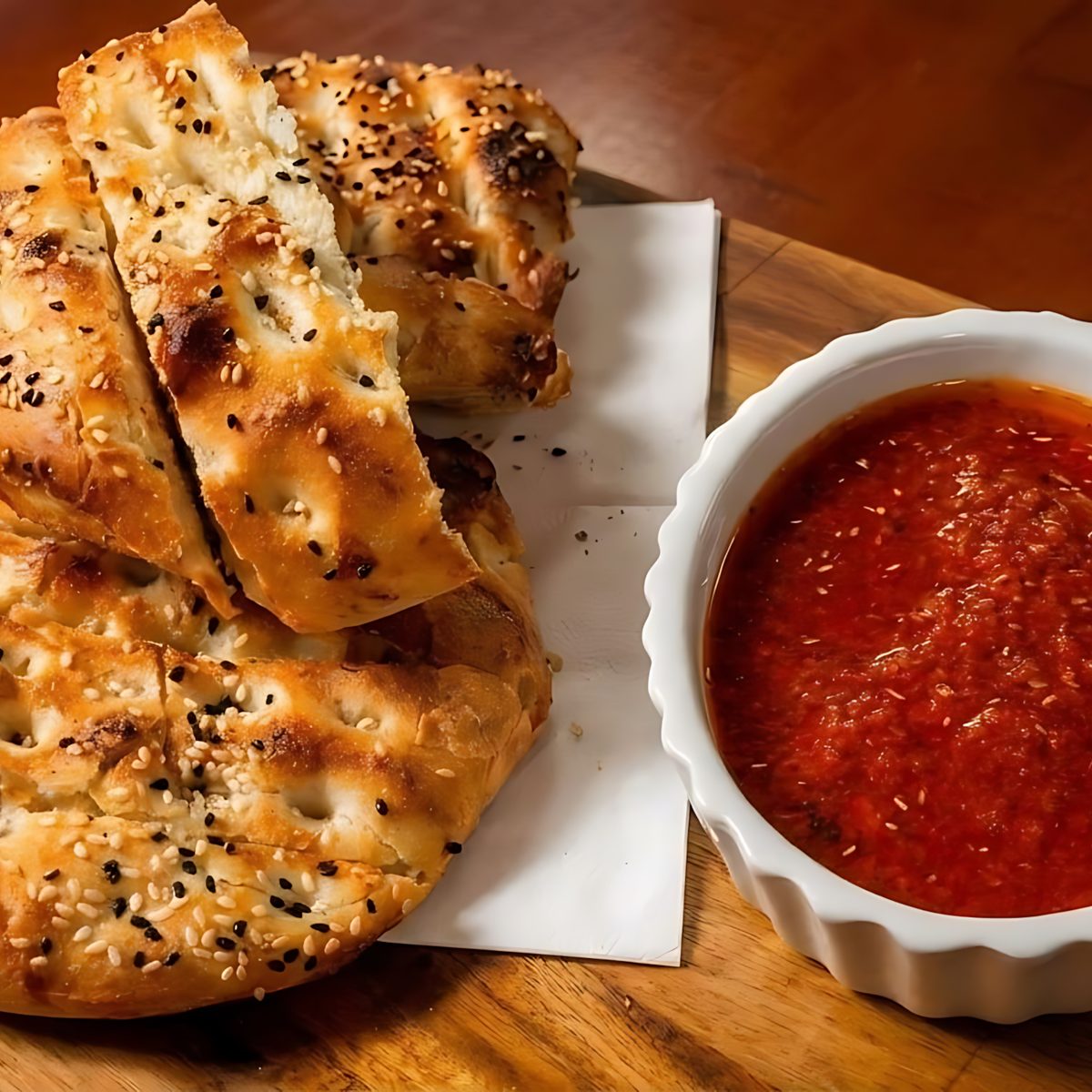 House-Made Bread, Hummus, and Baklava